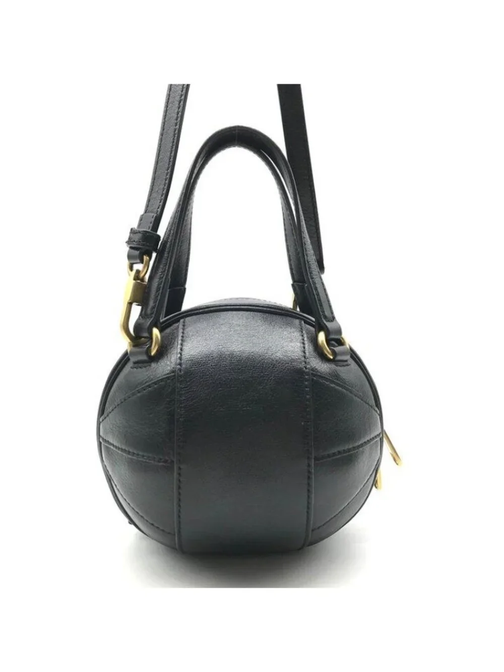 Gucci Basketball Shape Mini 2-Way Bag Leather Black Bag